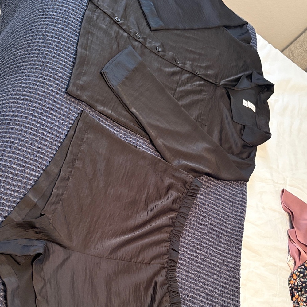 Auden Black Satin Pajama Set